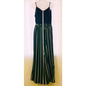 Blue Rain Striped Pants Jumpsuit